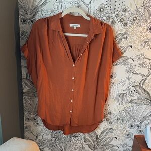 Madewell Women's Rust Button-Down Shirt